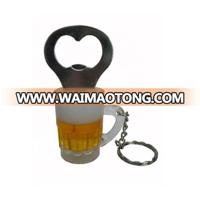 Liquid beer bottle opener keychain acrylic