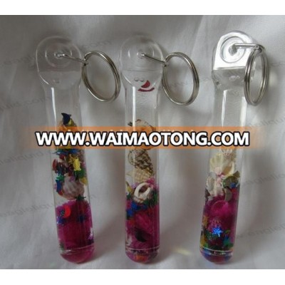 promotion custom plastic shell floating aqua keychain